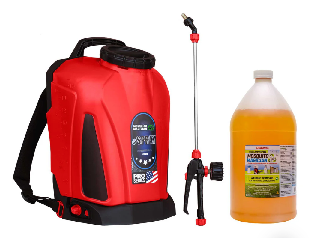 Electric Backpack Sprayer + 1 Gallon Mosquito Killer & Repellent Combo