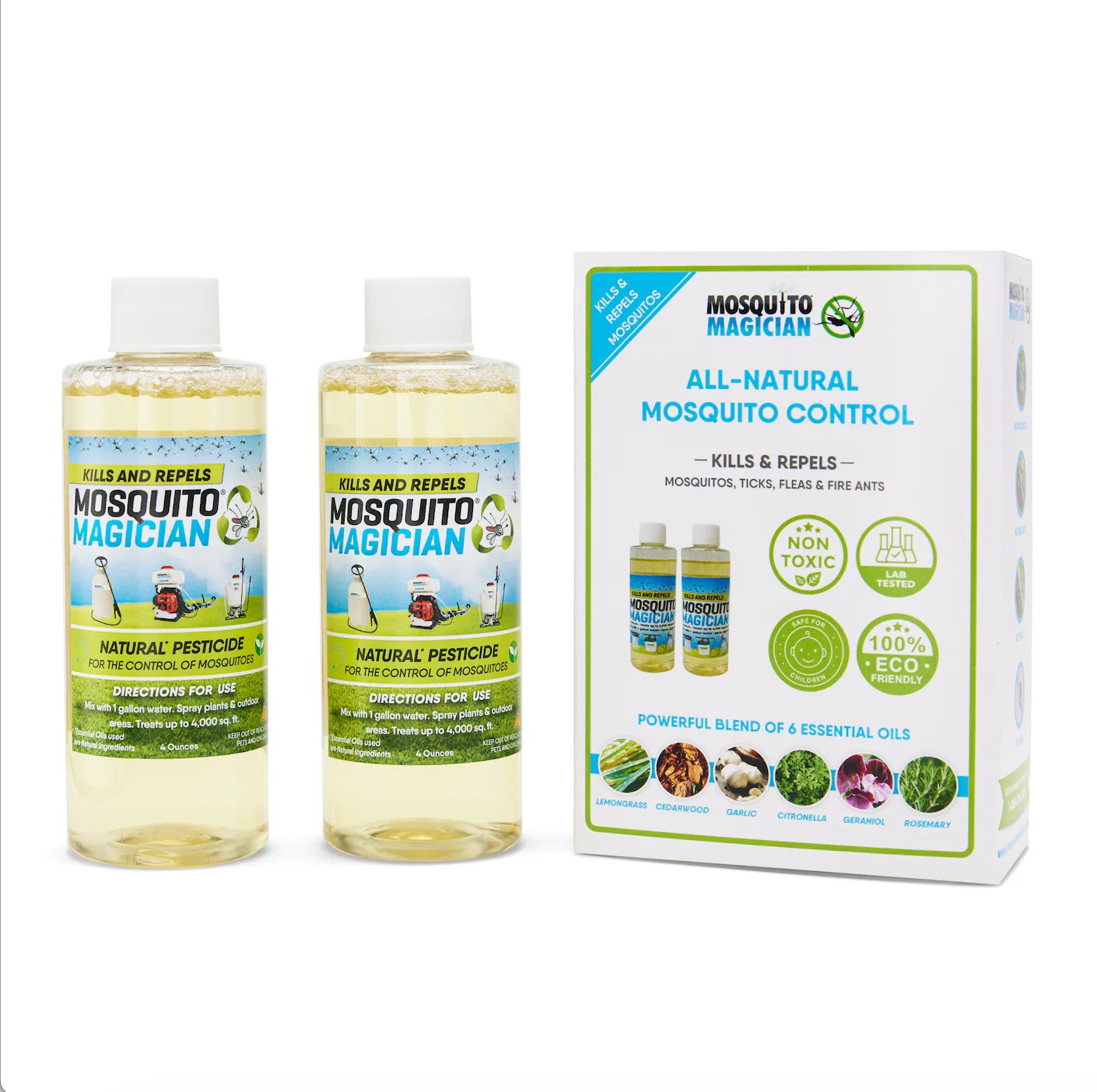 Mosquito Killer & Repellent Concentrate - Two 4oz Bottle Packs